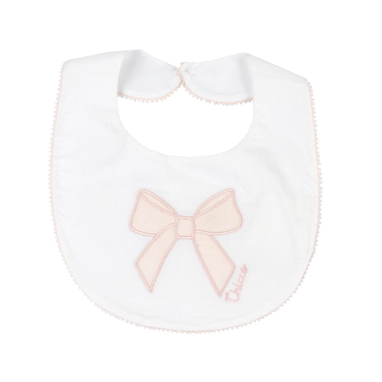 Chicco bavaglino con ricamo e applicazione