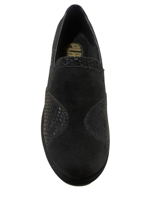 Plantas mocassino scamosciato nero lucido