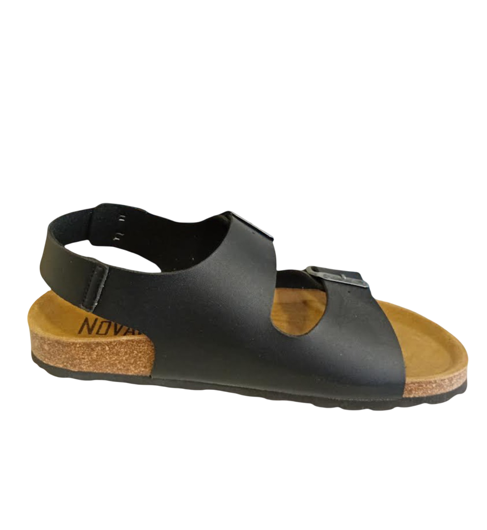 Novaflex Sandalo Doppia Fibbia e Cinturino Nero Uomo