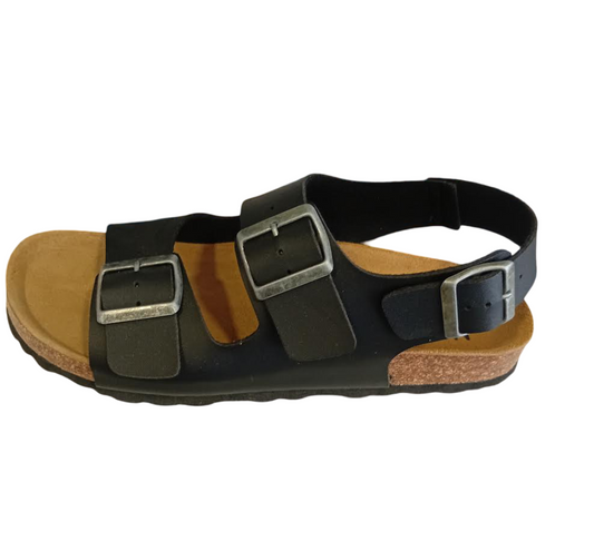 Novaflex Sandalo Doppia Fibbia e Cinturino Nero Uomo