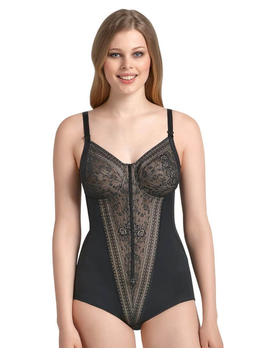 Anita Body Contenitivo Zip Nero "Fiore"