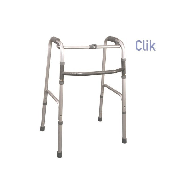 Moretti deambulatore 4 puntali pieghevole con pulsante