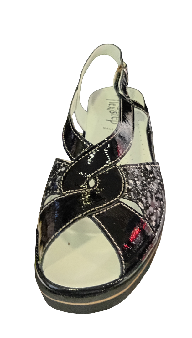 Gileplant Sandalo Nero a fantasia con cinturino