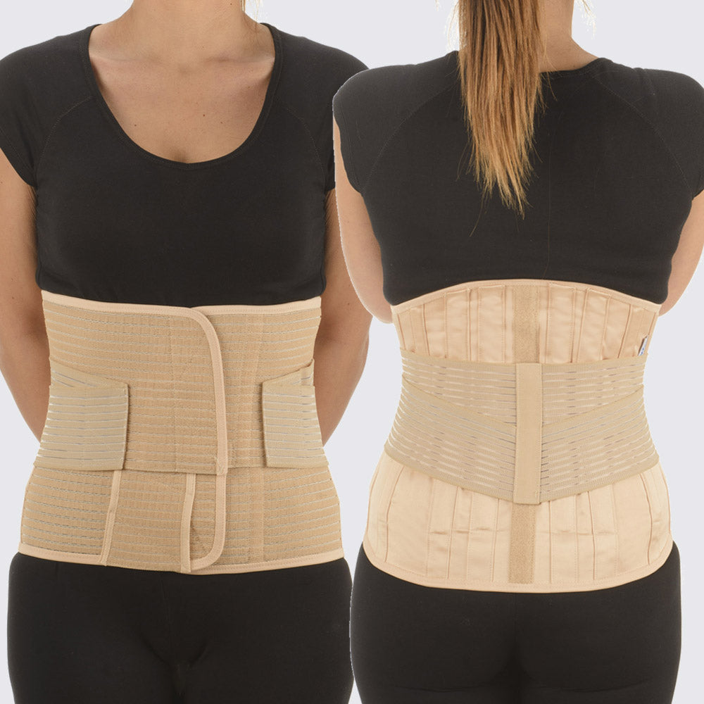 Camp Corsetto semirigido dorsolombare con 4 rinforzi paravertebrali e tiranti pelvici