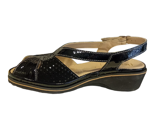 Gileplant Sandalo con cinturino Nero Lucido