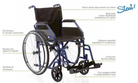 Moretti carrozzina pieghevole con autospinta CP100