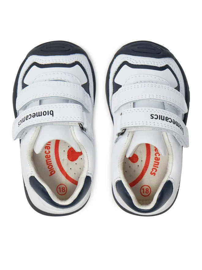 Biomecanics Scarpe Bambino Bianche e Blu Logo