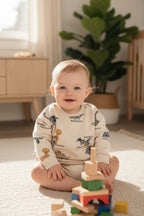 Chicco Felpa Bambino con Dinosauri in Cotone Morbido con Bottoni
