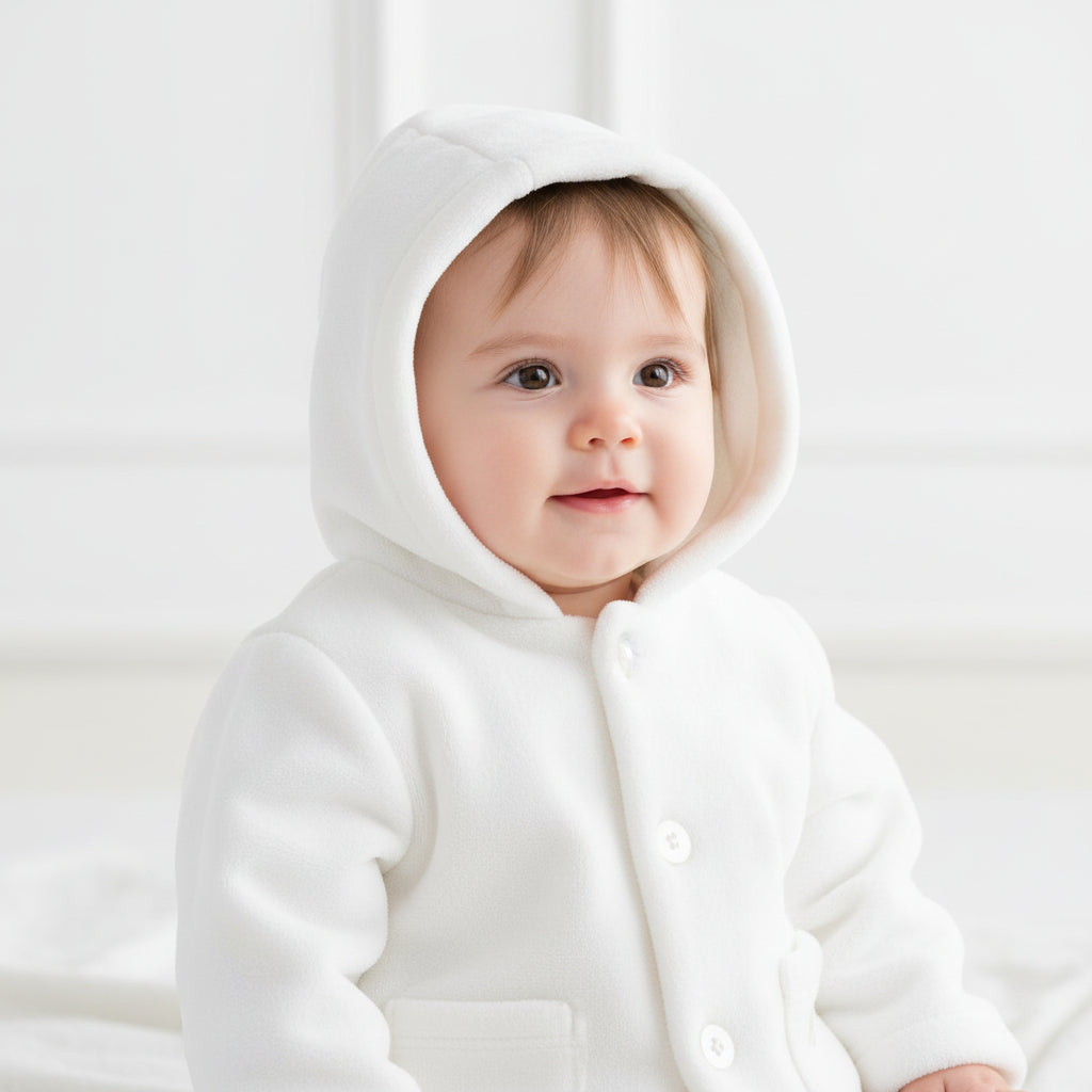 Chicco Cardigan Bianco con Cappuccio