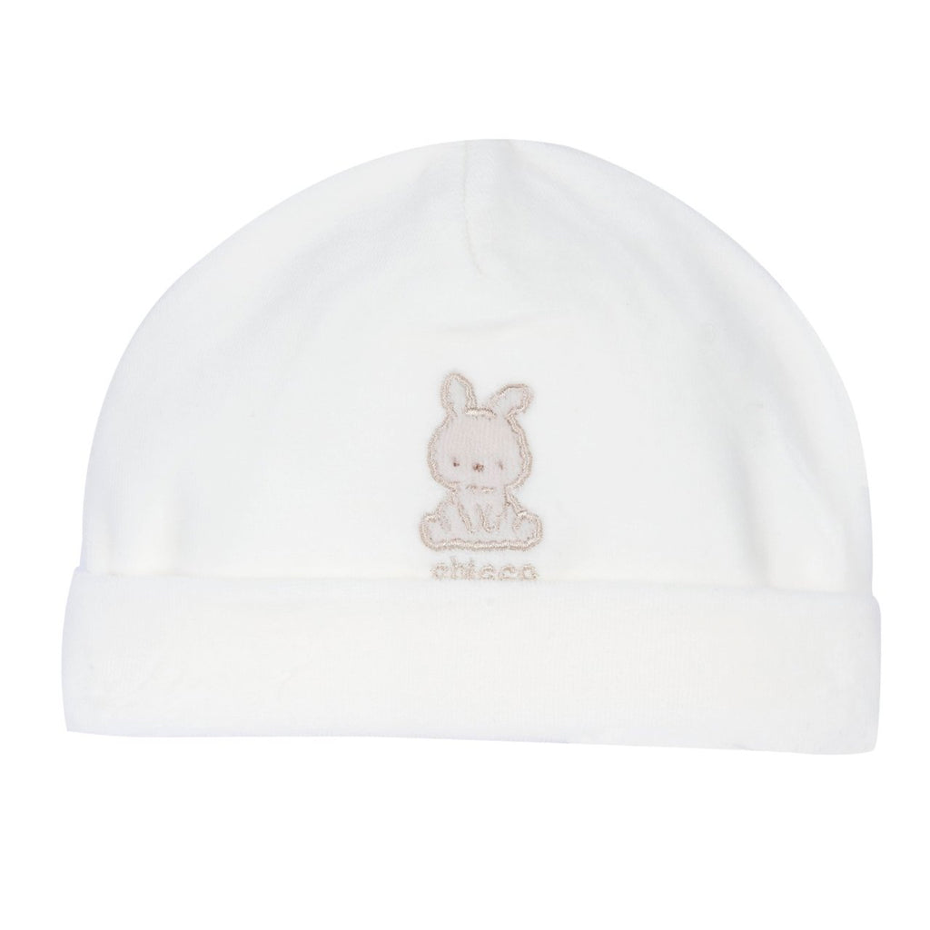 Chicco cappellino neonato ciniglia bianco