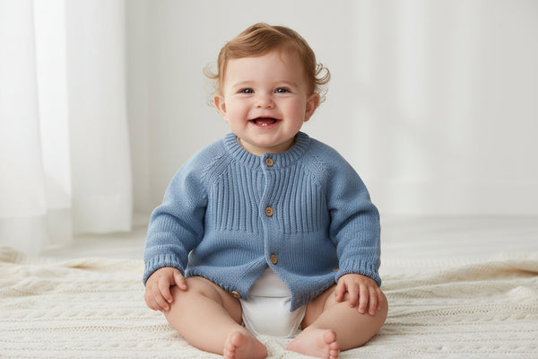 Chicco Cardigan in filo Azzurro