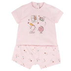 Chicco completo maglietta e pantaloni corti Rosa