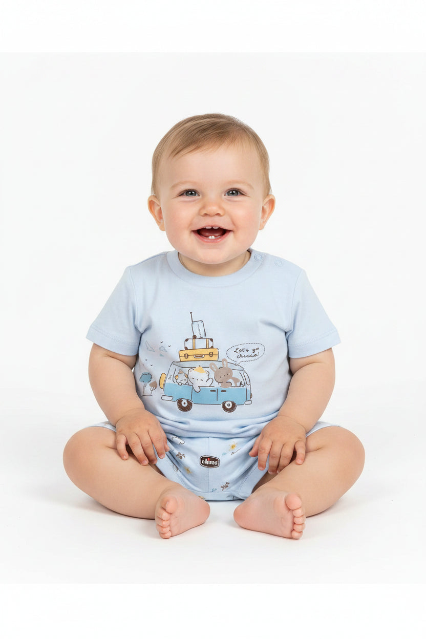 Chicco completo maglietta e pantaloni corti Azzurro
