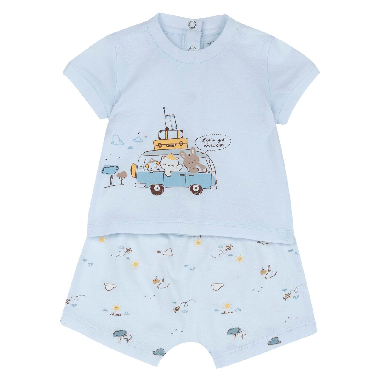 Chicco completo maglietta e pantaloni corti Azzurro