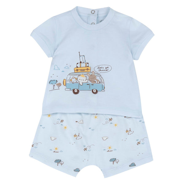 Chicco completo maglietta e pantaloni corti Azzurro