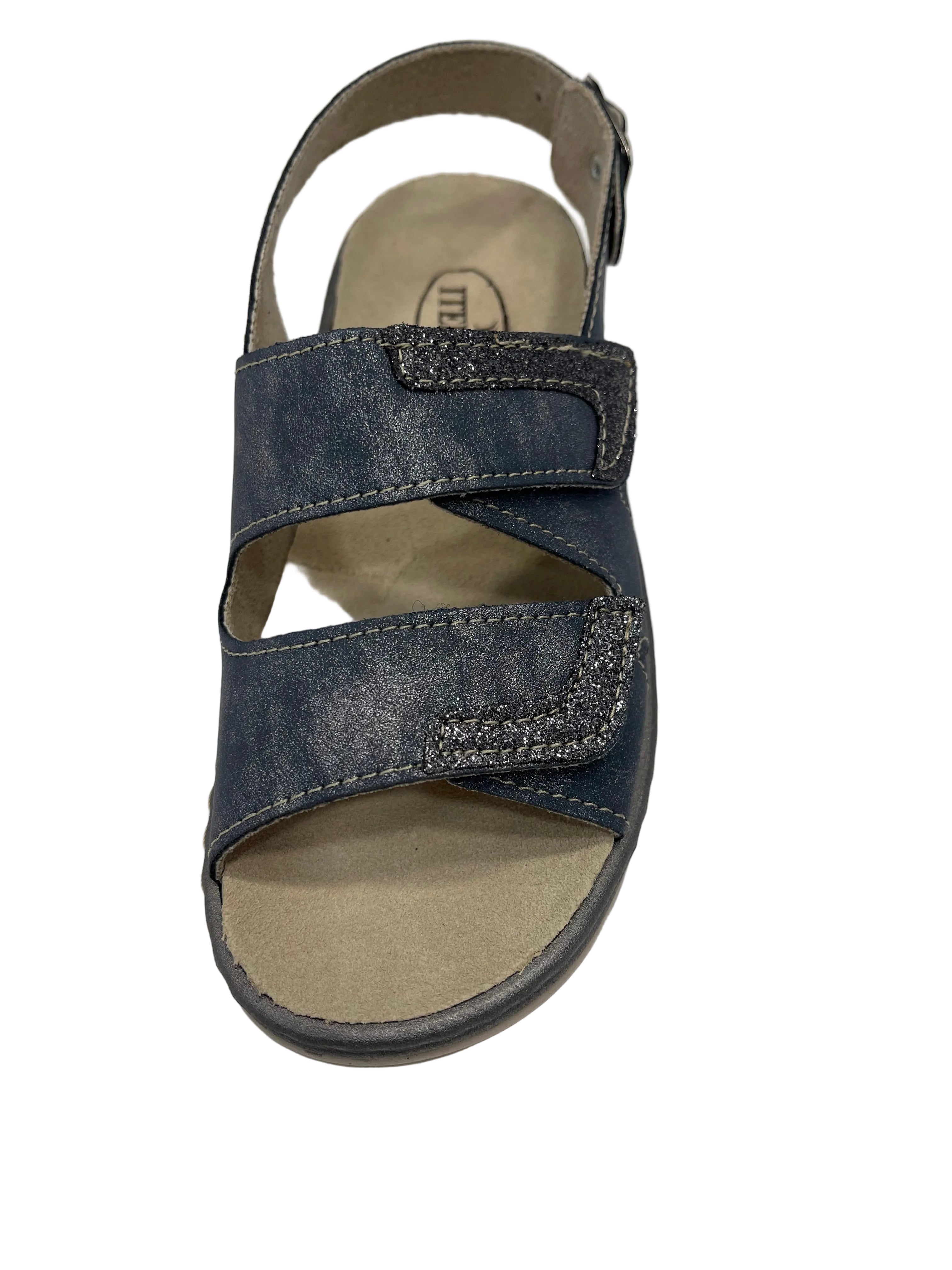 Itersan Sandalo Donna  Blu Jeans Velcro e Fibbia regolabile
