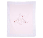 Chicco Coperta Neonata con Ricamo Coniglietti Rosa e Bianca
