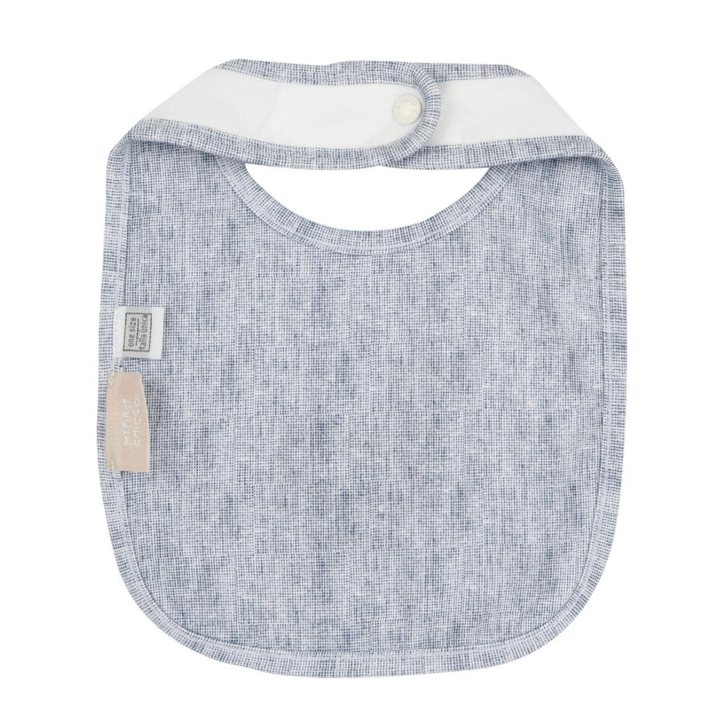 Bavaglino Chicco Neonato con Ricamo Macchinina - Bianco e Blu