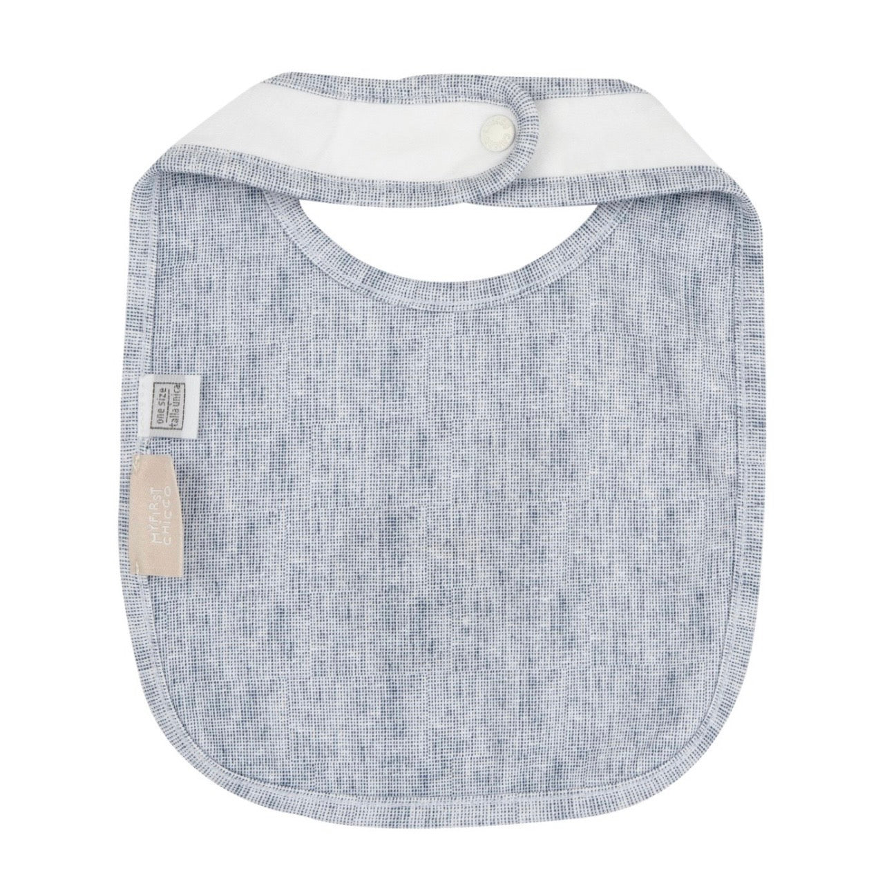 Bavaglino Chicco Neonato con Ricamo Macchinina - Bianco e Blu