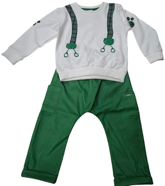 Luglio Completo Felpato Bambino Verde