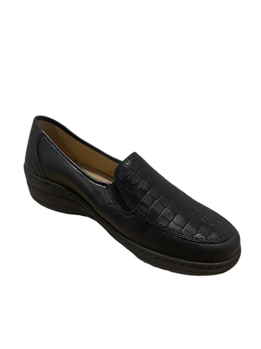 Benexa mocassino in pelle effetto pitone nero 41