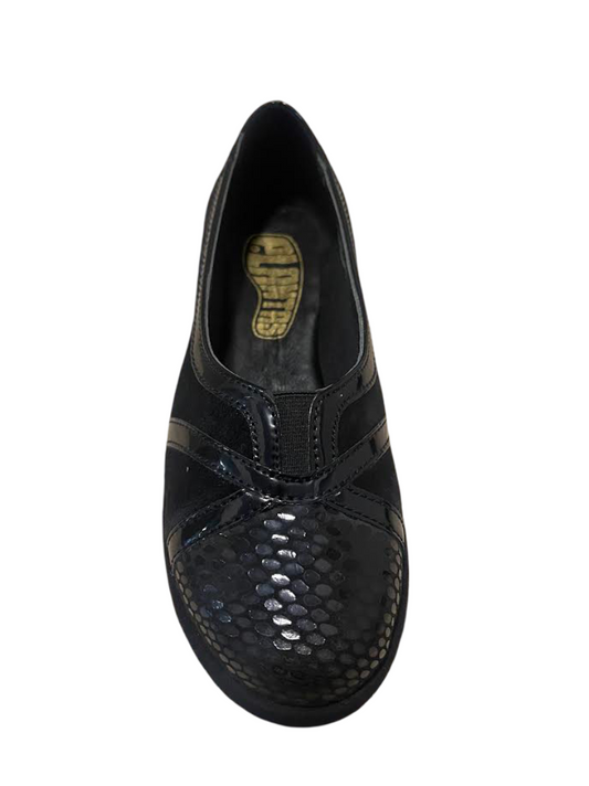 Plantas mocassino scamosciato nero lucido