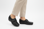 Benexa mocassino con velcro in pelle Nero