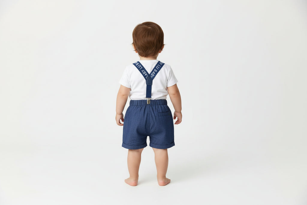 Luglio Bermuda con Bretelle per bambino