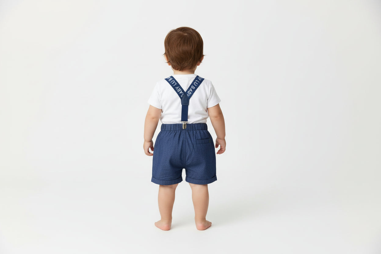 Luglio Bermuda con Bretelle per bambino