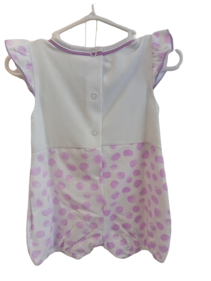 Luglio Pagliaccetto Fantasia Lilla e Bianco Cotone