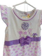 Luglio Pagliaccetto Fantasia Lilla e Bianco Cotone