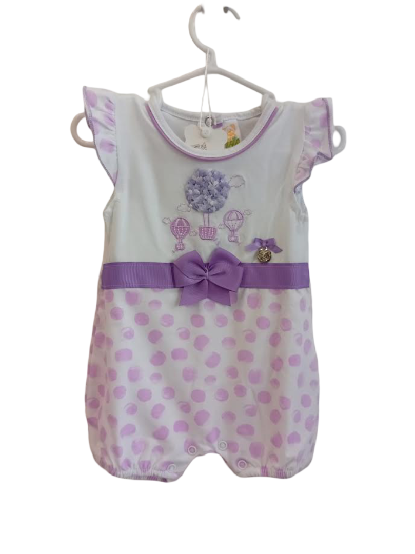 Luglio Pagliaccetto Fantasia Lilla e Bianco Cotone