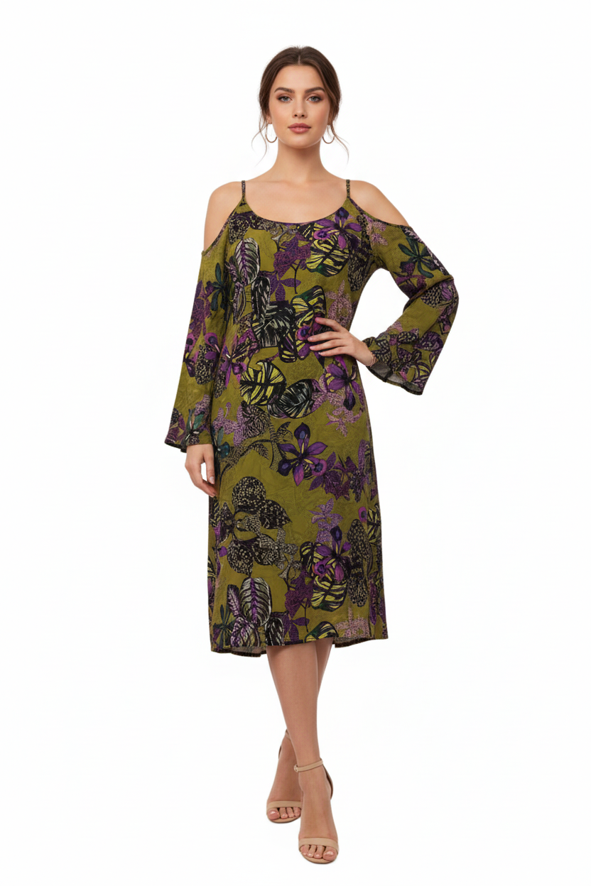 Tunica Copricostume Donna Anita Salla Fantasia Olive