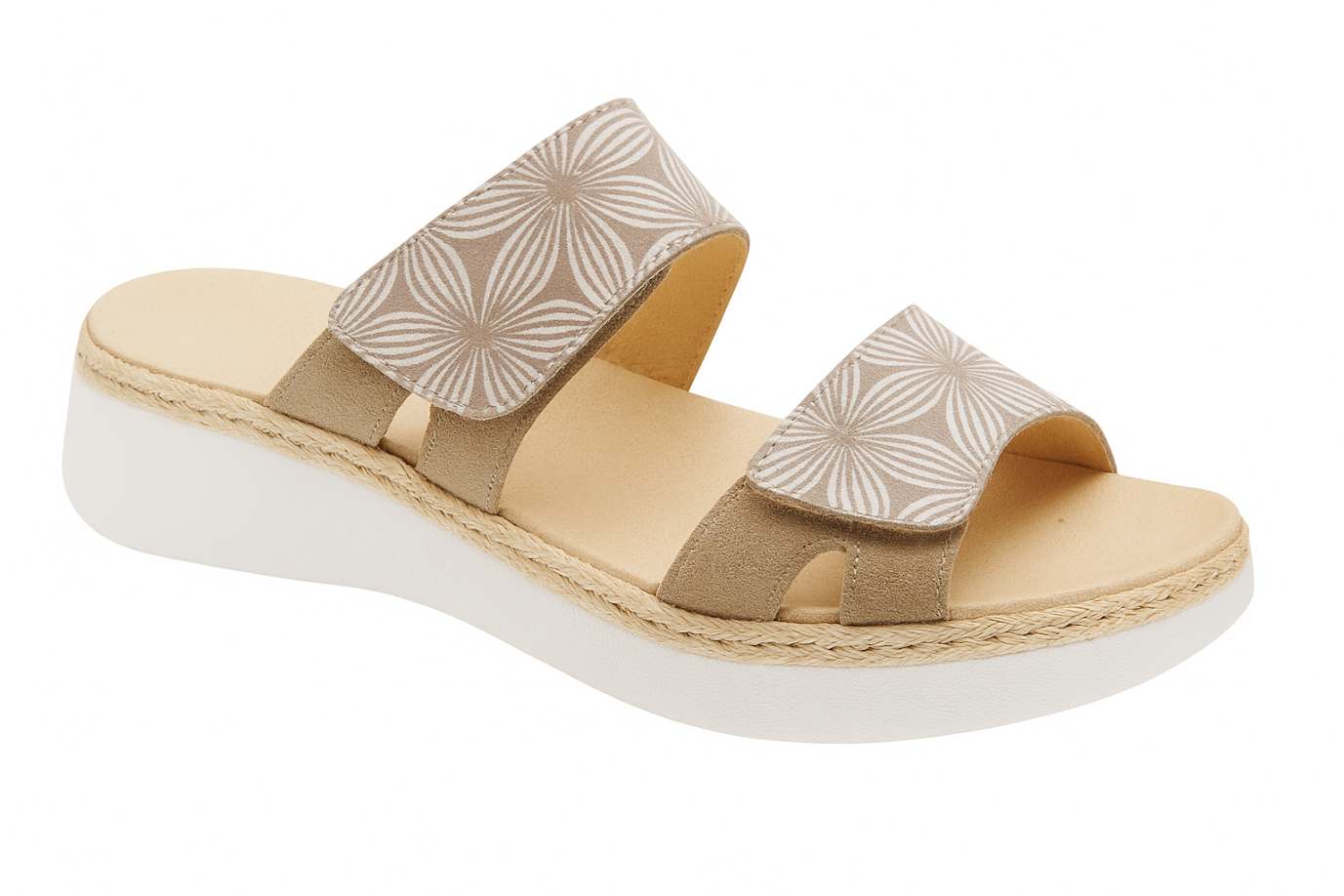 Benexa sandalo Taupe doppio strappo con plantare estraibile