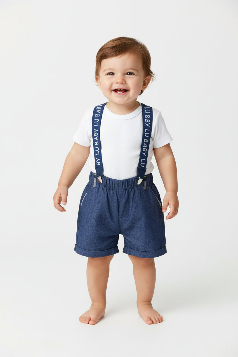 Luglio Bermuda con Bretelle per bambino
