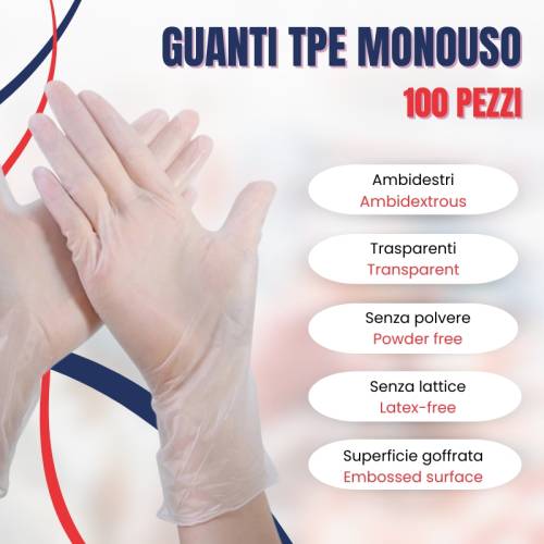 Guanti Monouso in TPE Senza Talco