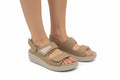 Itersan Sandalo Strass Donna Comfort con Velcri Regolabile