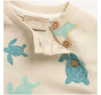 Chicco Felpa My First Chicco con Tartarughe Marine Panna