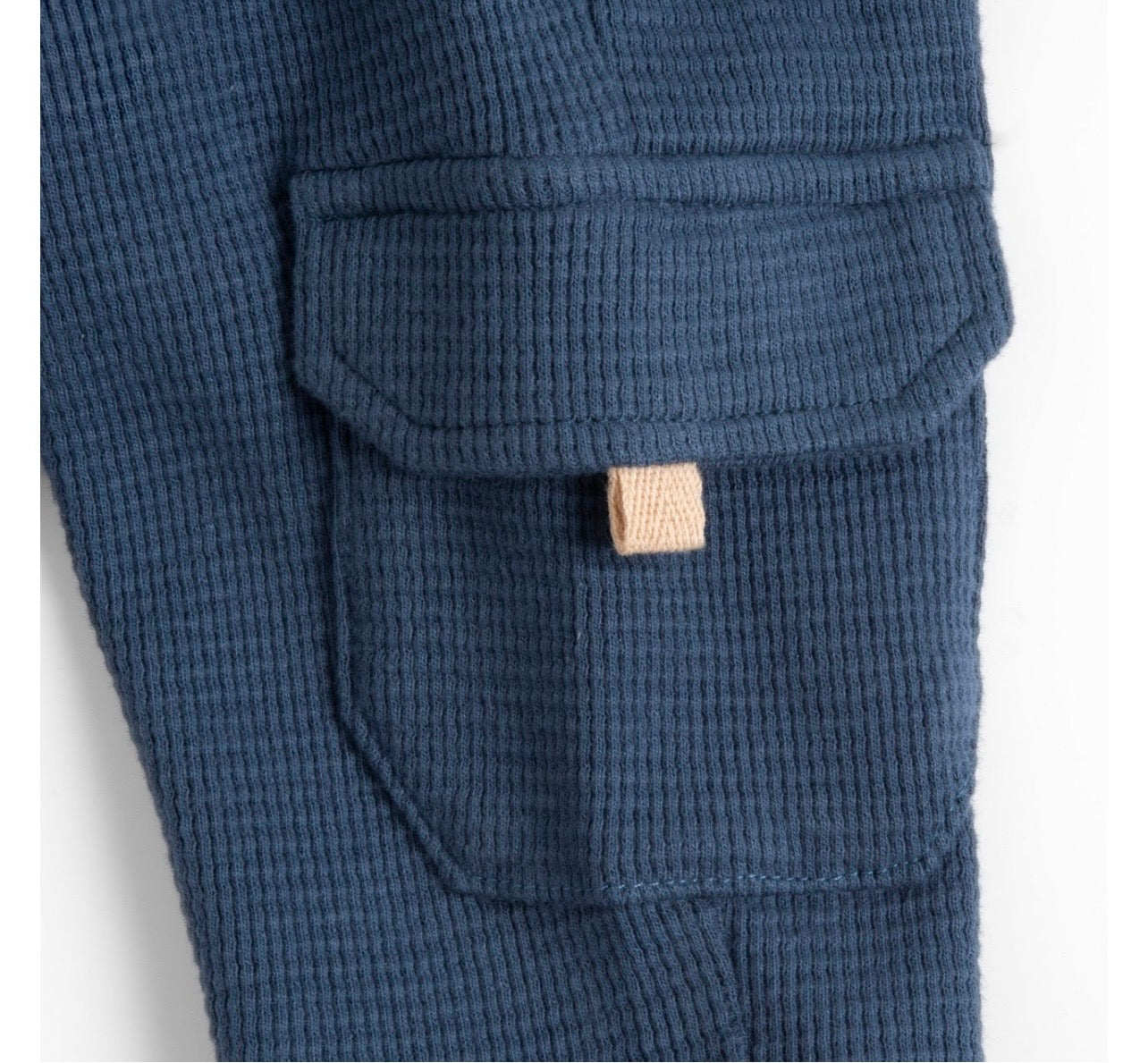 Pantaloni Cargo Bambino in Nido d’ape Blu