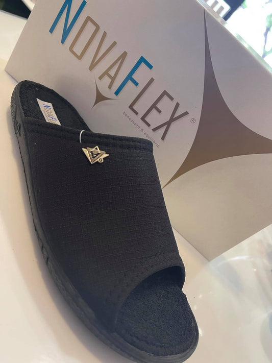 Novaflex pantofola comoda in pelle elasticizzata