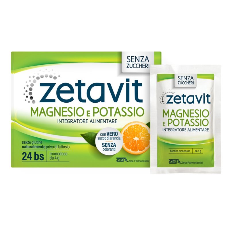 Zetavit magnesio e potassio senza zuccheri 24 bustine