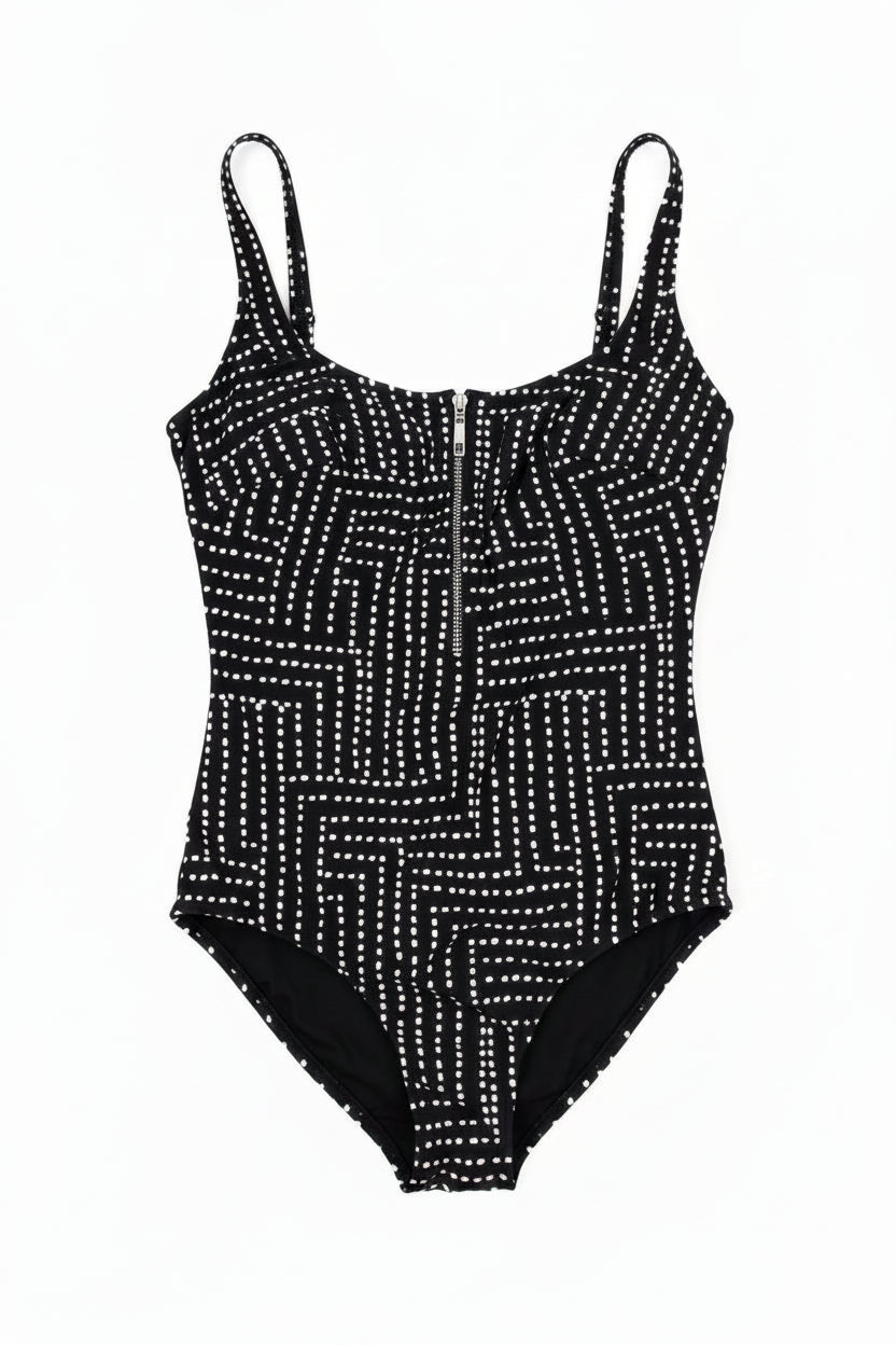 Rosa Faia Elouse Reggiseno Donna con Zip Nero Bianco