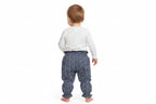 Chicco Pantaloni Bimba Blu con Cuori Bianchi e Volant