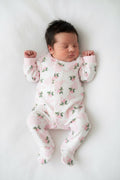Tutina Neonato Cotone Biologico Fantasia Floreale Rosa