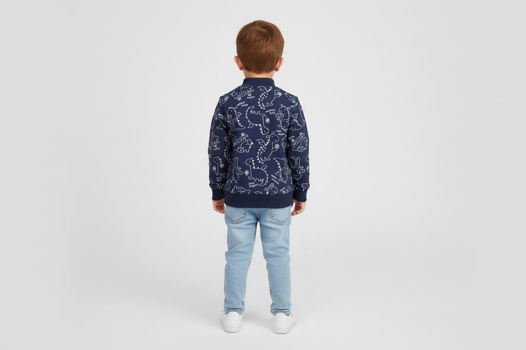 Chicco completo bambino Felpa e Pantalone Dinosauri Blu Navy
