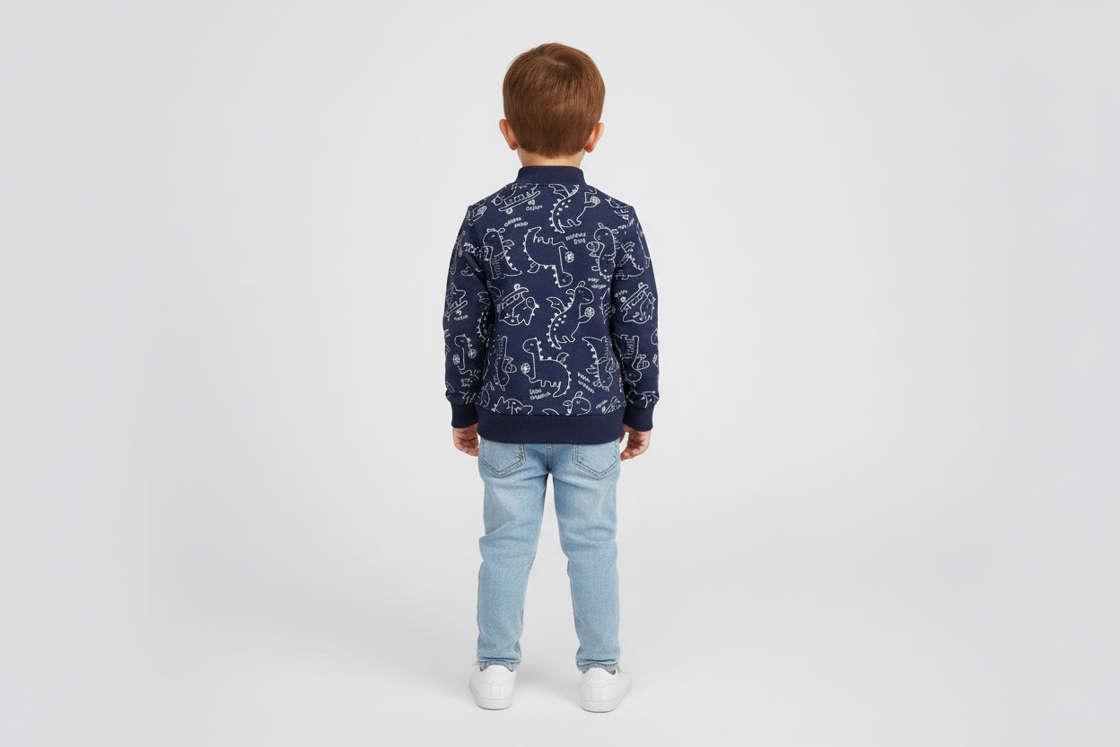 Chicco completo bambino Felpa e Pantalone Dinosauri Blu Navy