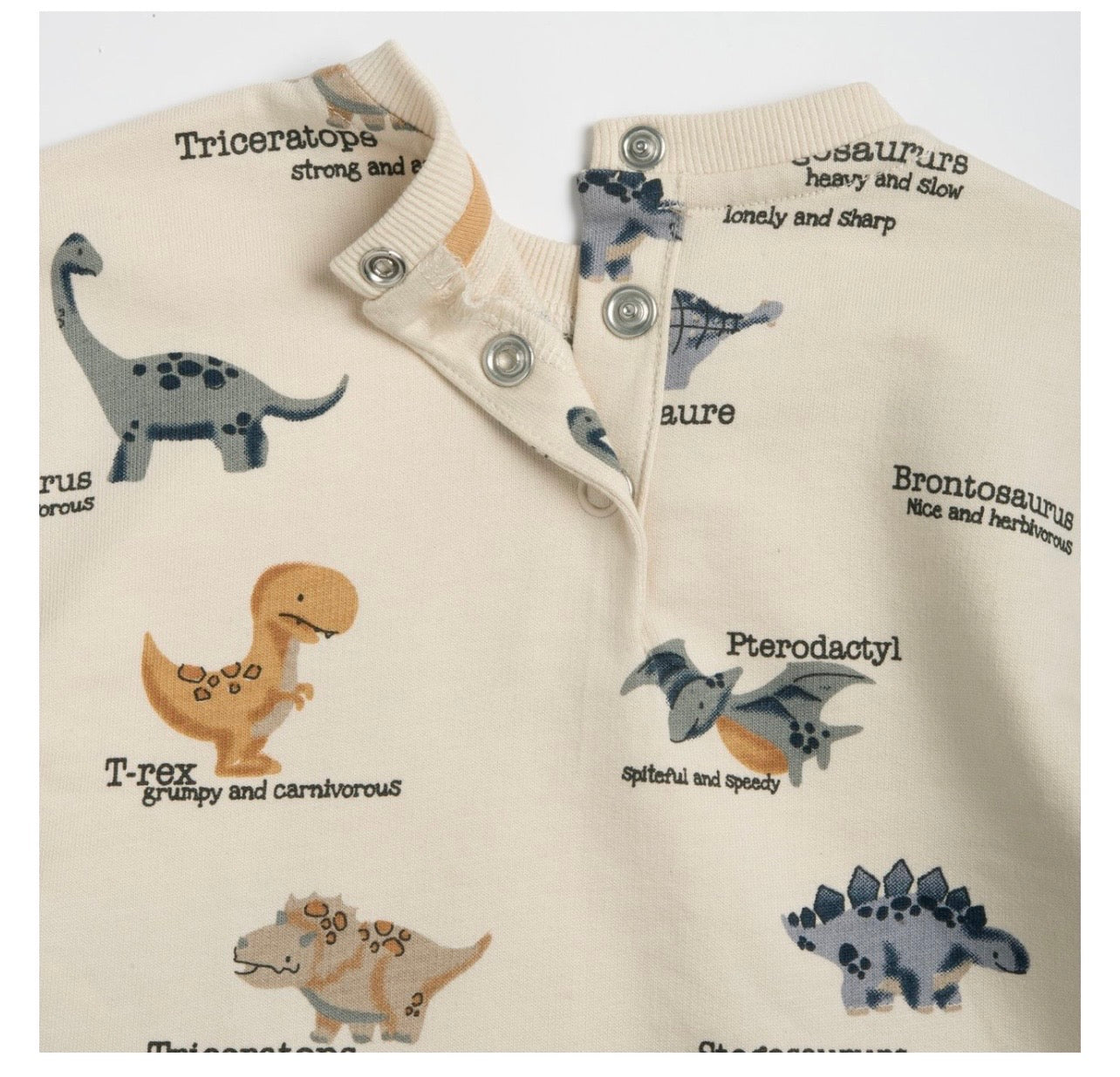 Chicco Felpa Bambino con Dinosauri in Cotone Morbido con Bottoni