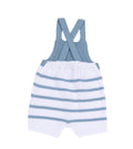 Chicco Salopette Neonato in Maglia a Righe Azzurre e Bianche con Bretelle