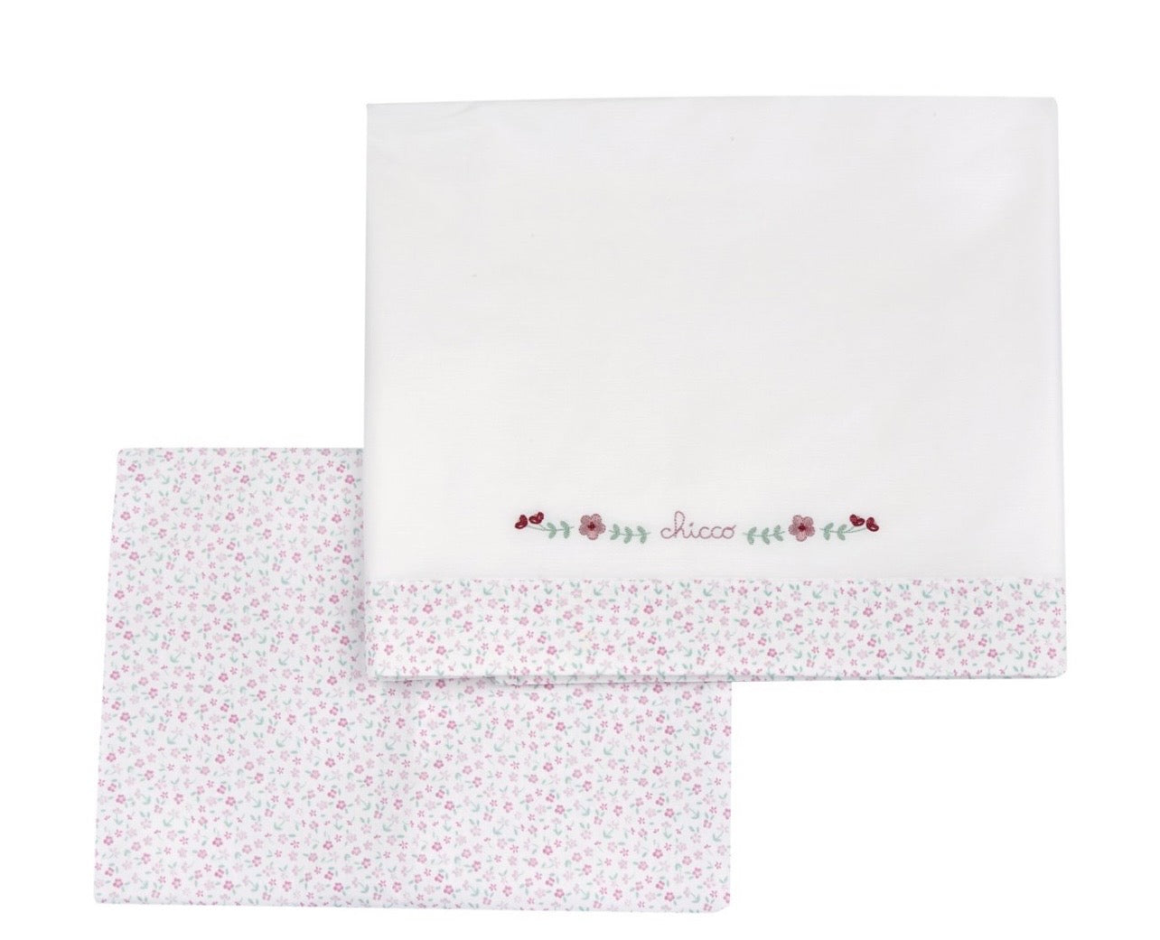 Chicco Set Lenzuola Neonata con Federa Fantasia Floreale Rosa