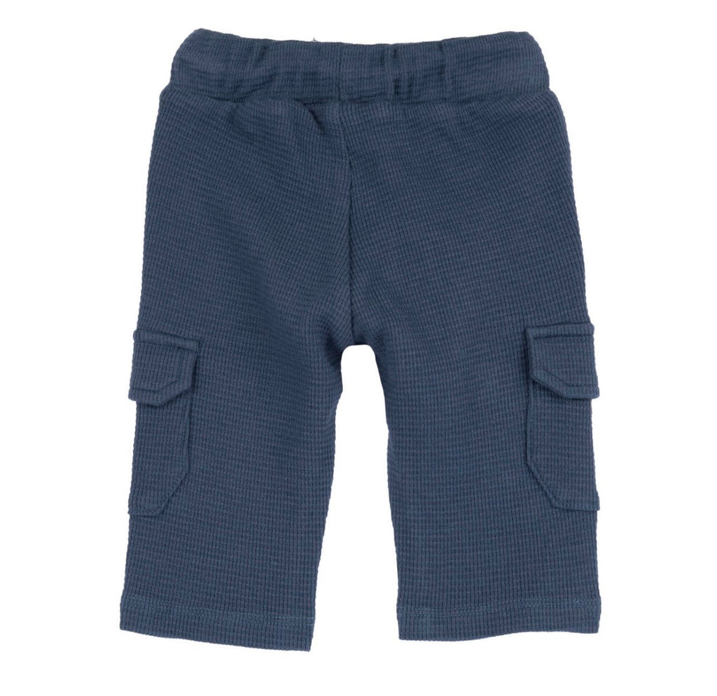 Pantaloni Cargo Bambino in Nido d’ape Blu